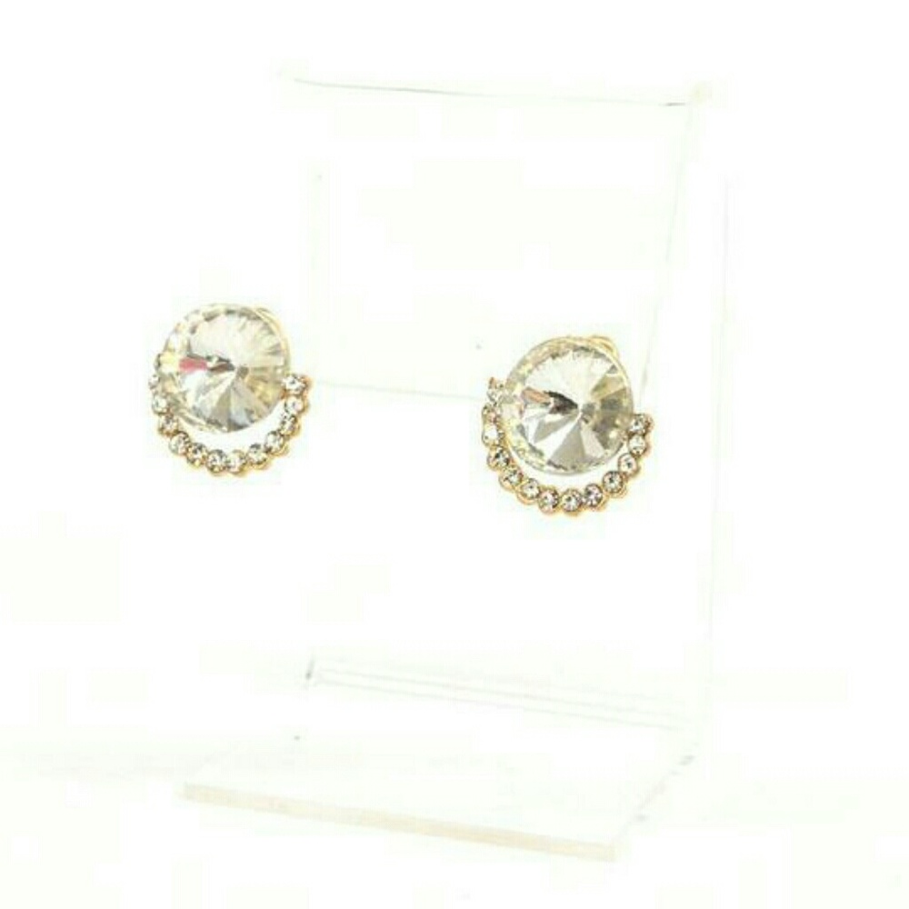 Lunar half halo earrings